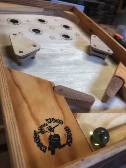 Jeu de flipper en bois 40x25cm gravé – Image 2
