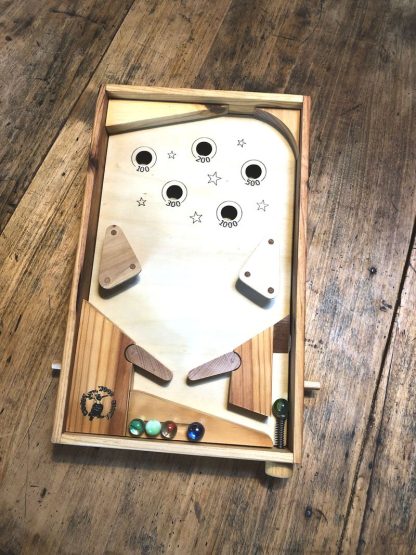 Jeu de flipper en bois 40x25cm gravé